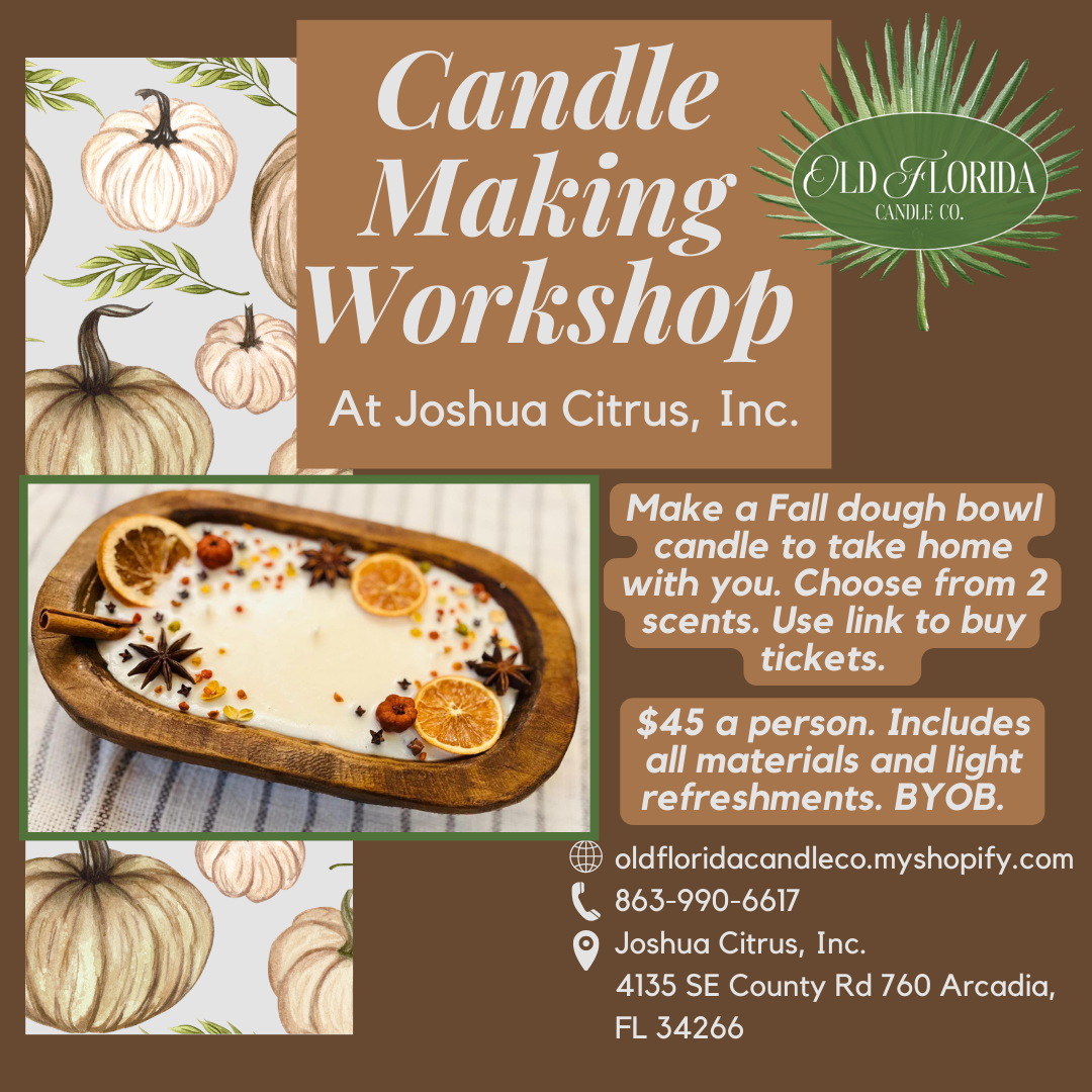Fall Candle Making Class Oct. 19th 2024